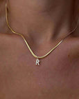 Gold Crystal Letter Necklace