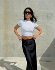 Black Silky Maxi Skirt