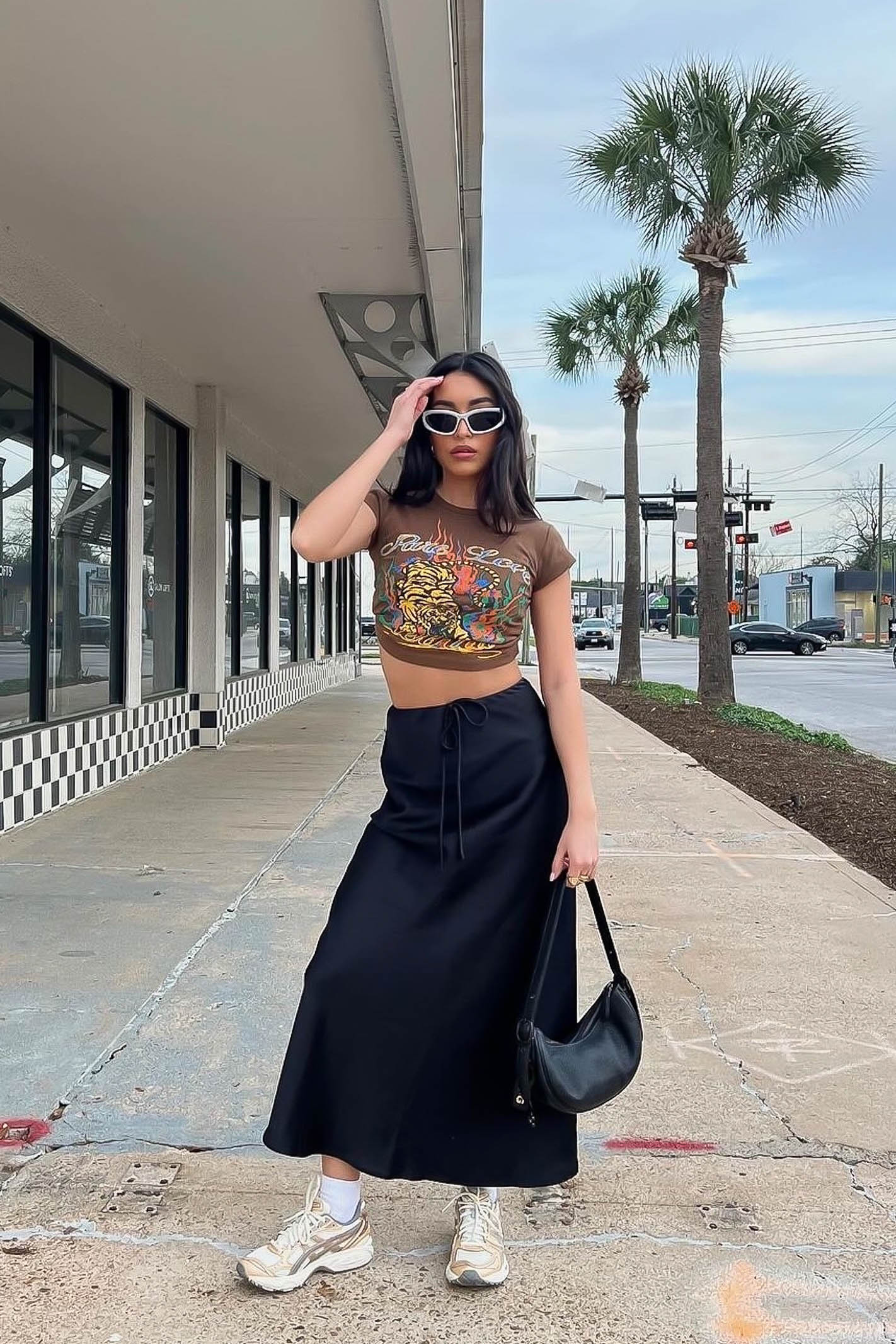 Black Silky Maxi Skirt