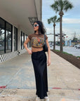 Black Silky Maxi Skirt