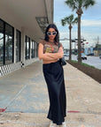 Black Silky Maxi Skirt