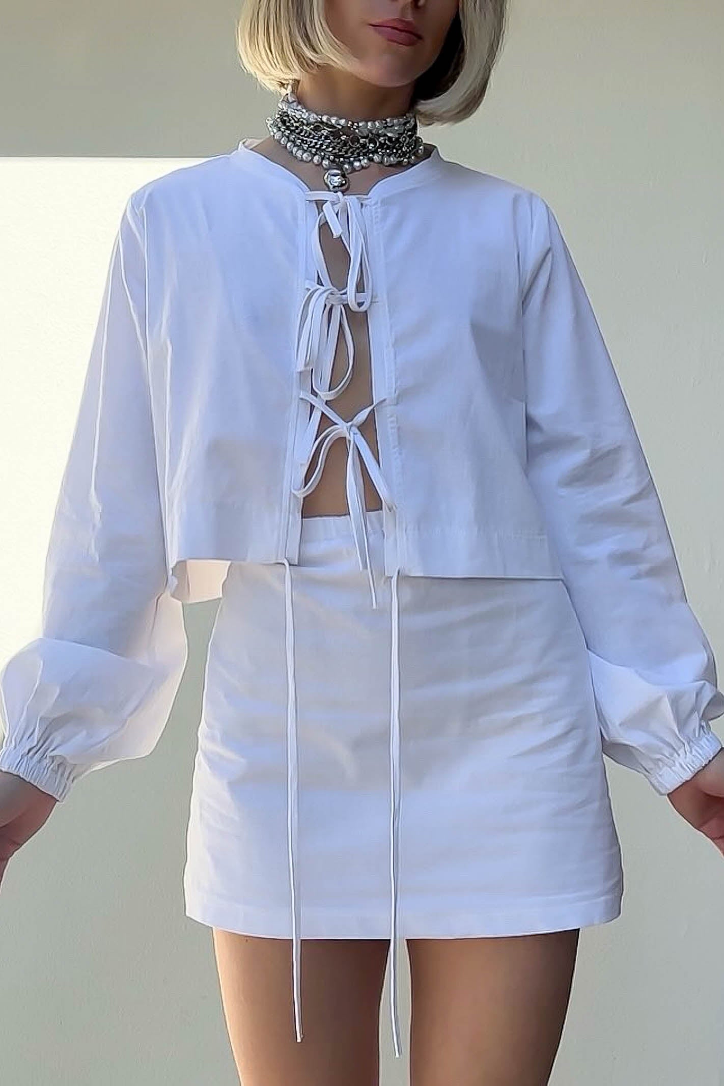 White Cotton Women's Set