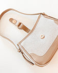 Beige Leather Shoulder Bag