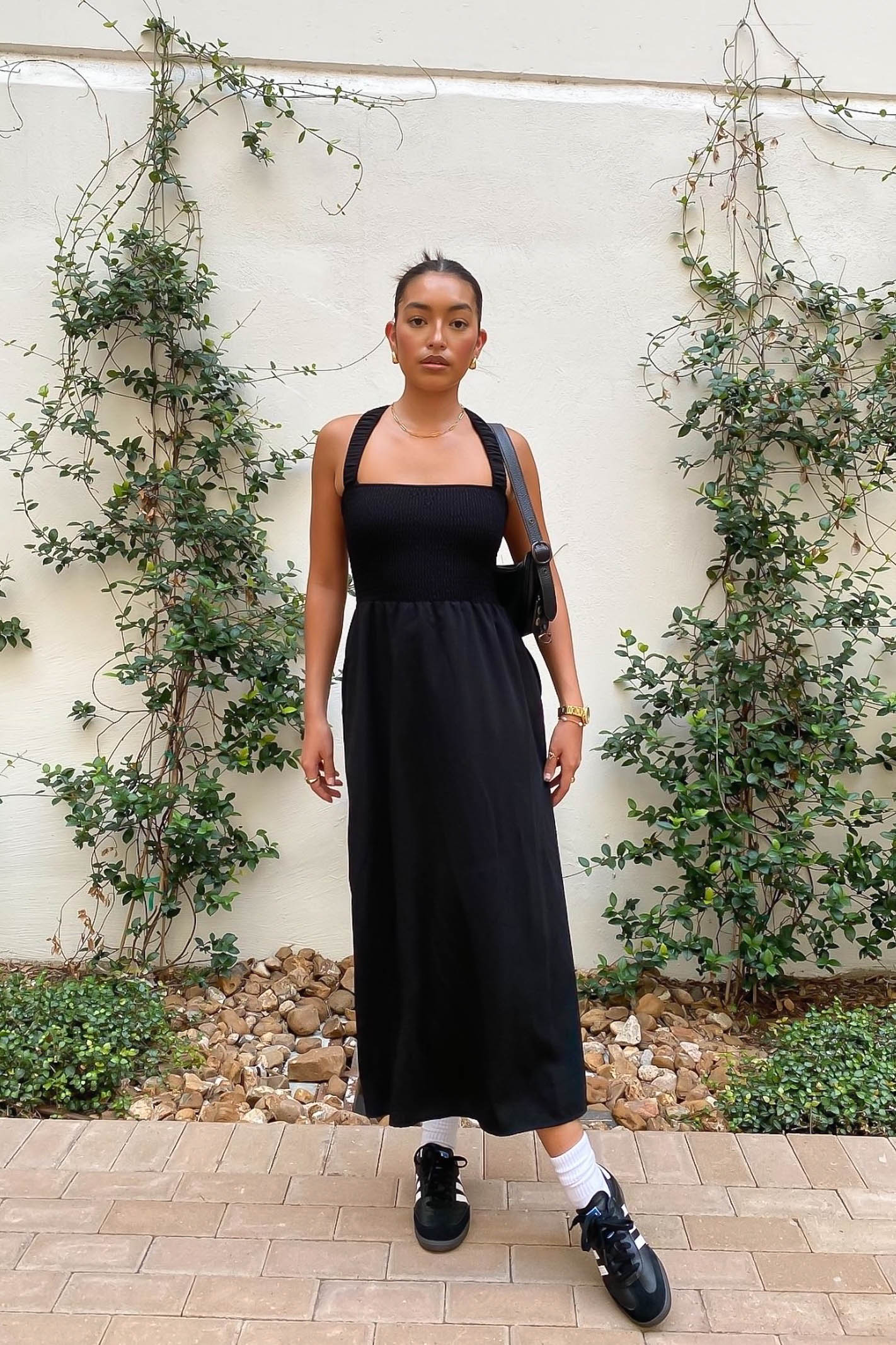 black maxi dress