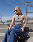 blue high waist jeans