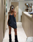 KAROLINA HALTER DRESS / CHARCOAL