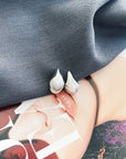 Irregular Teardrop Earring Silver