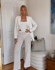 Women's cream lace pants