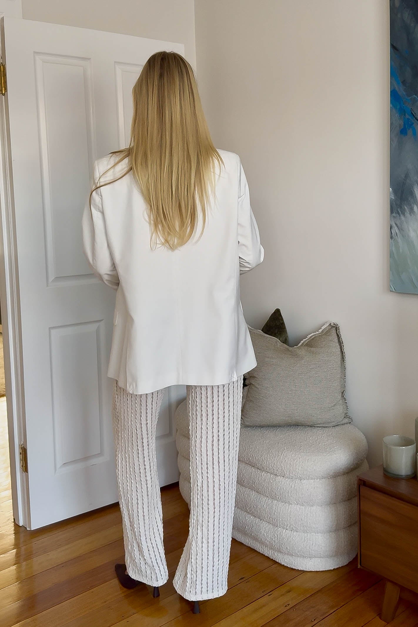 Women's cream lace pants
