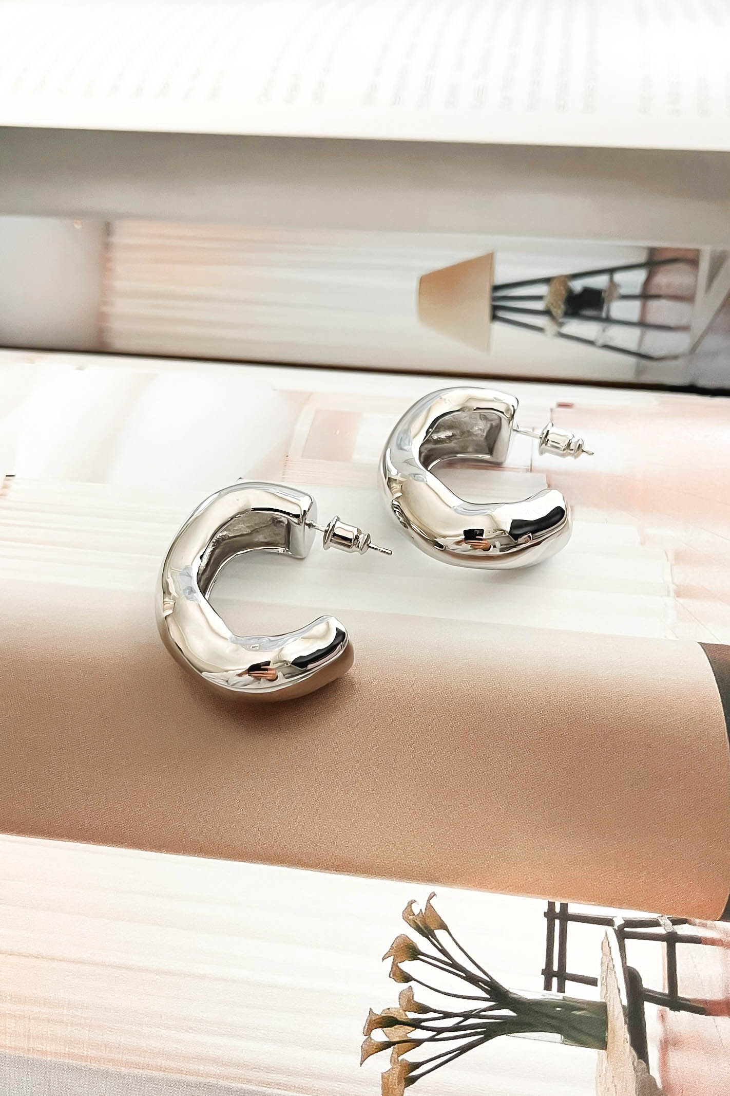 Silver Chunky Hoops