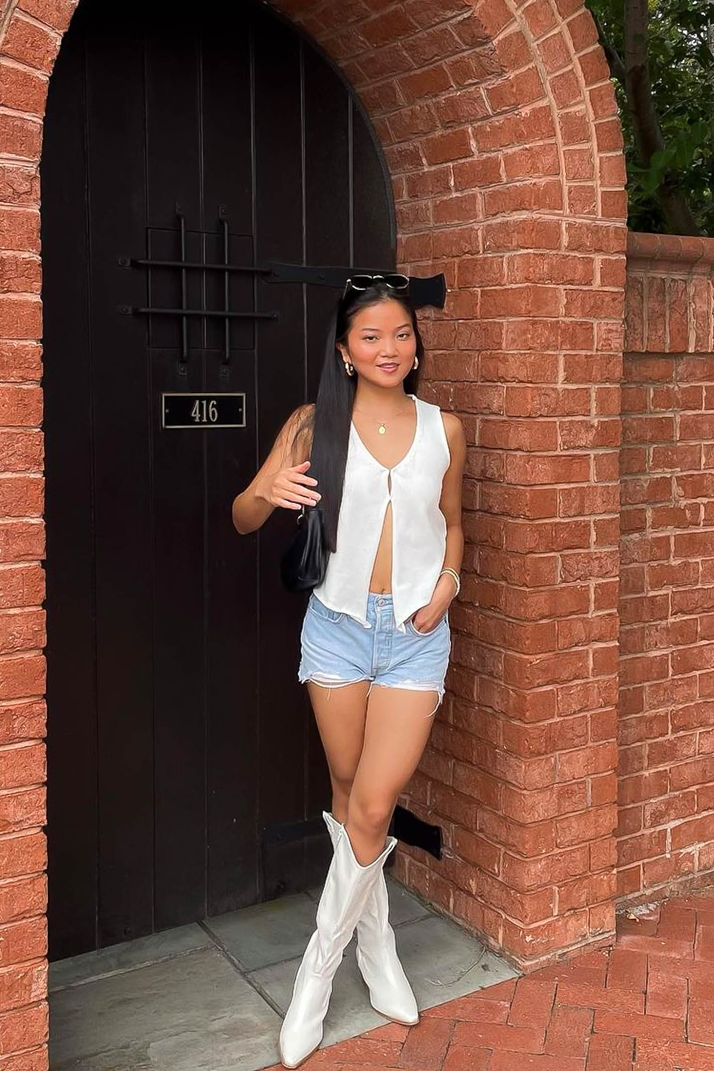 White Knit Top