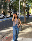 brown knit top