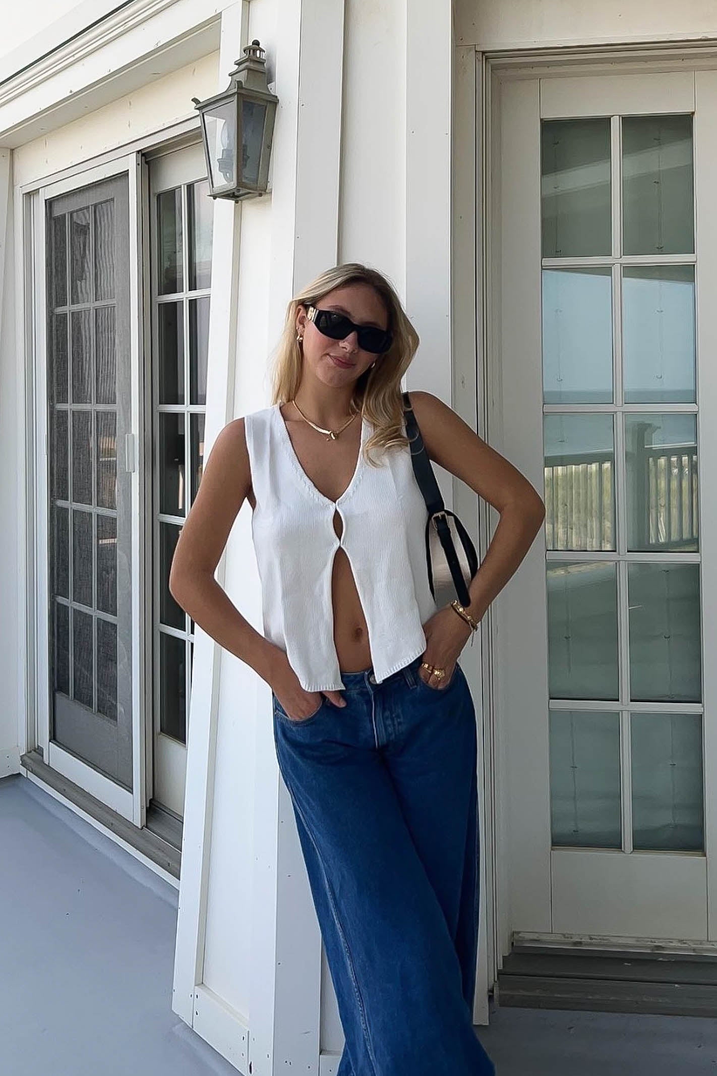 White Knit Top