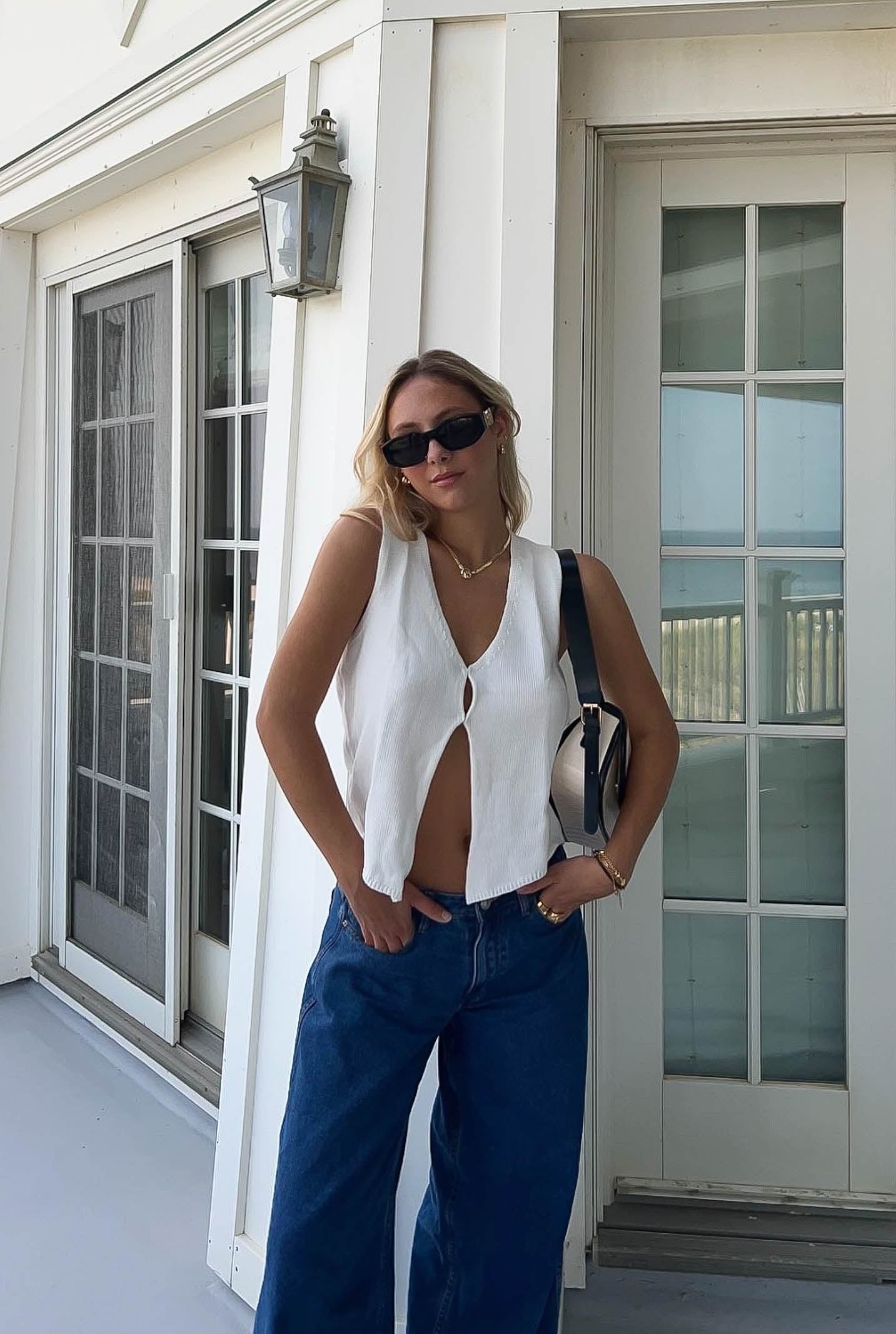 White Knit Top