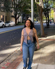 brown knit top