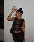 Black Mesh Tank Top