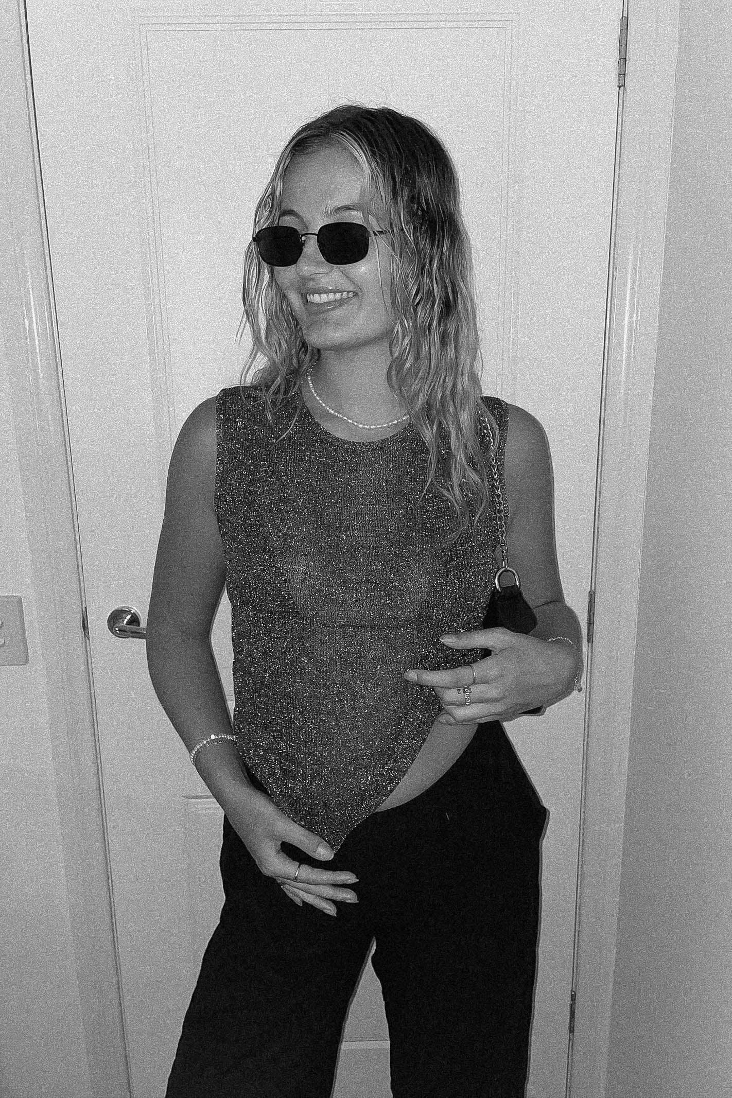 Black Mesh Tank Top