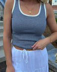 Grey and White Singlet