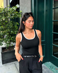 Black and White Knit Singlet