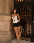 White silky cami top