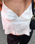 White silky cami top