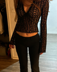 LACE BALLET WRAP TOP / BLACK