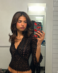 LACE BALLET WRAP TOP / BLACK