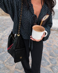 TOMMY PLAID BLOUSE / NAVY