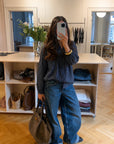 TOMMY PLAID BLOUSE / NAVY