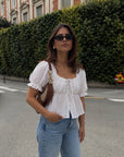 CARLA PUFF SLEEVE BLOUSE / WHITE