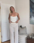 Women's cream lace pants
