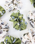 khaki green hair scrunchie