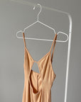 beige ribbed dress