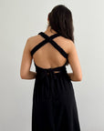 black maxi dress