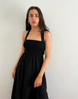 black maxi dress