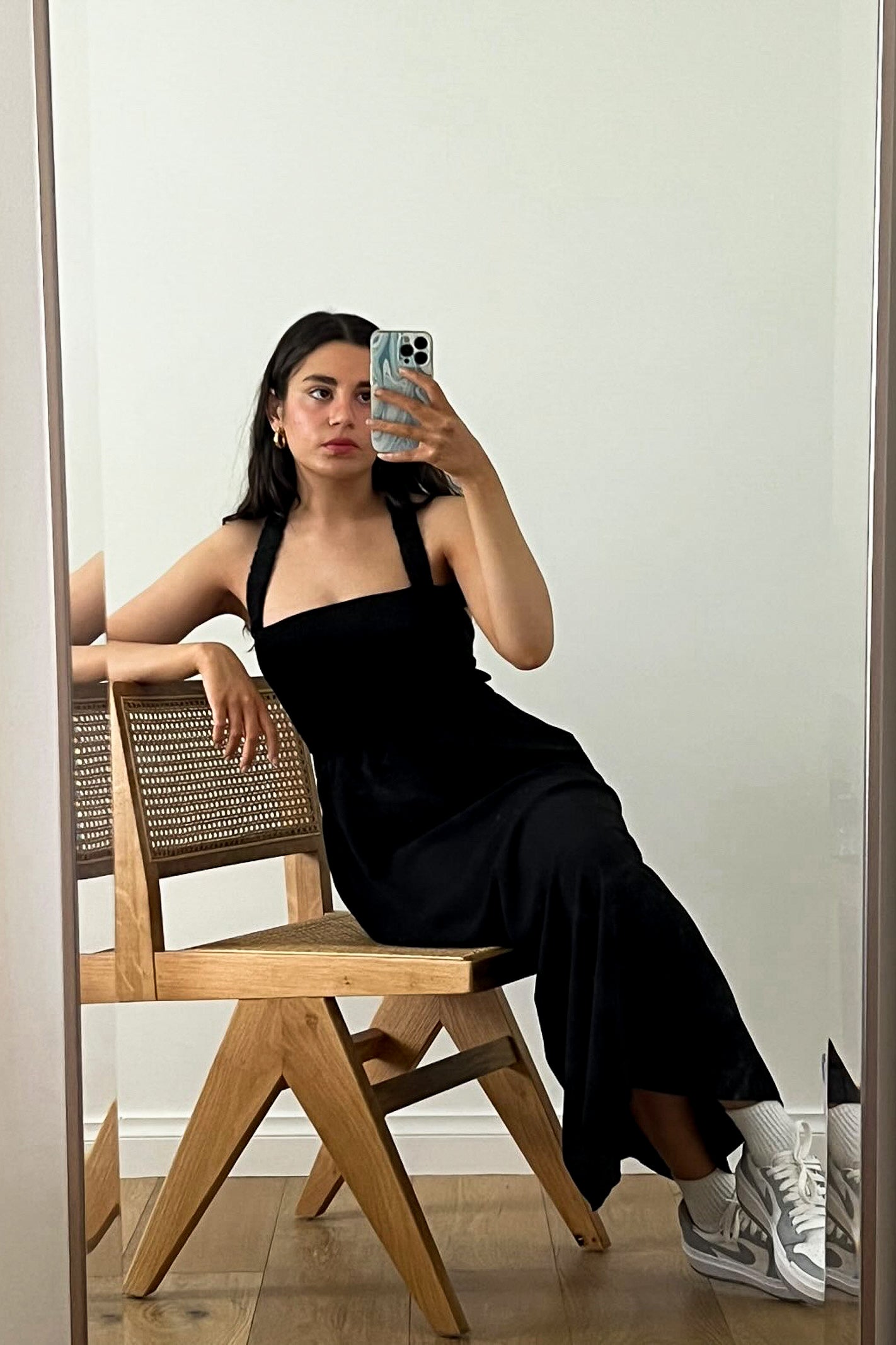 black maxi dress
