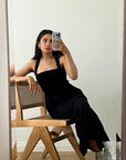 black maxi dress
