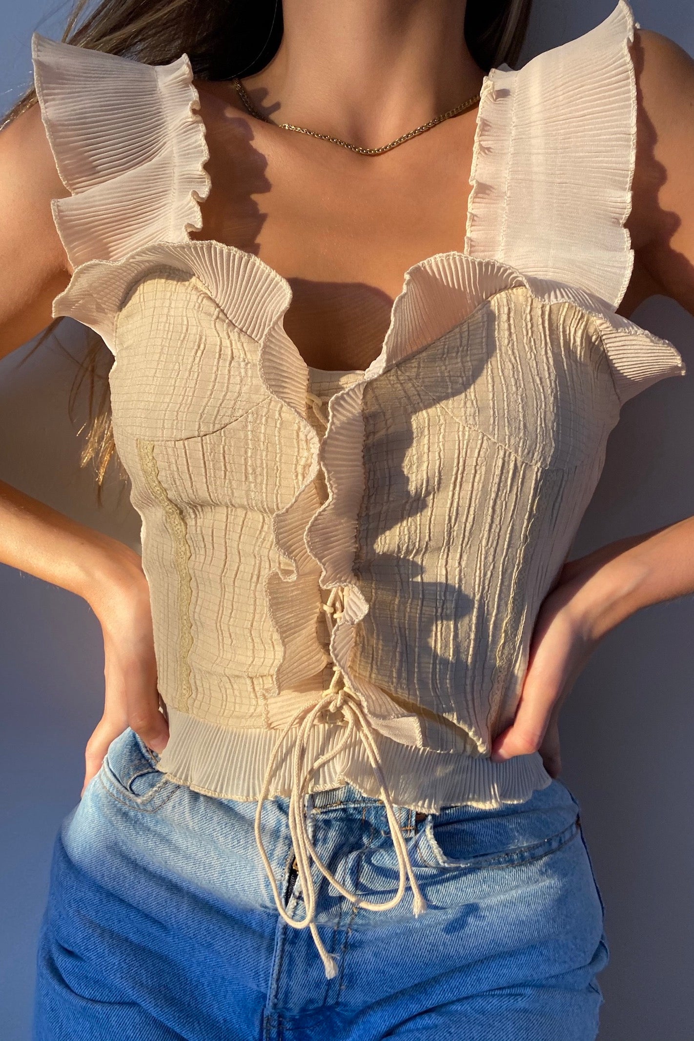 Cream Ruffle Cami