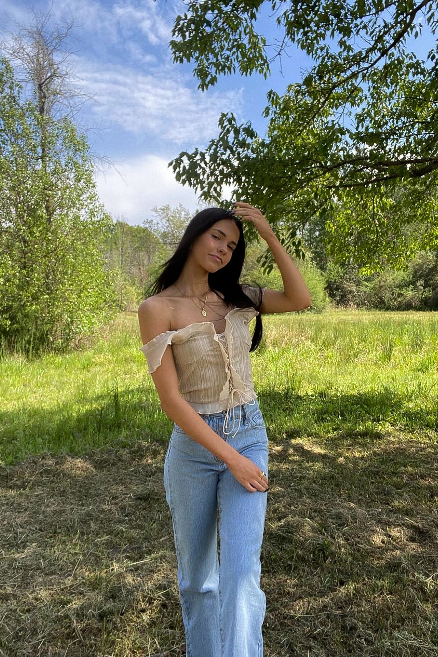 Cream Ruffle Cami
