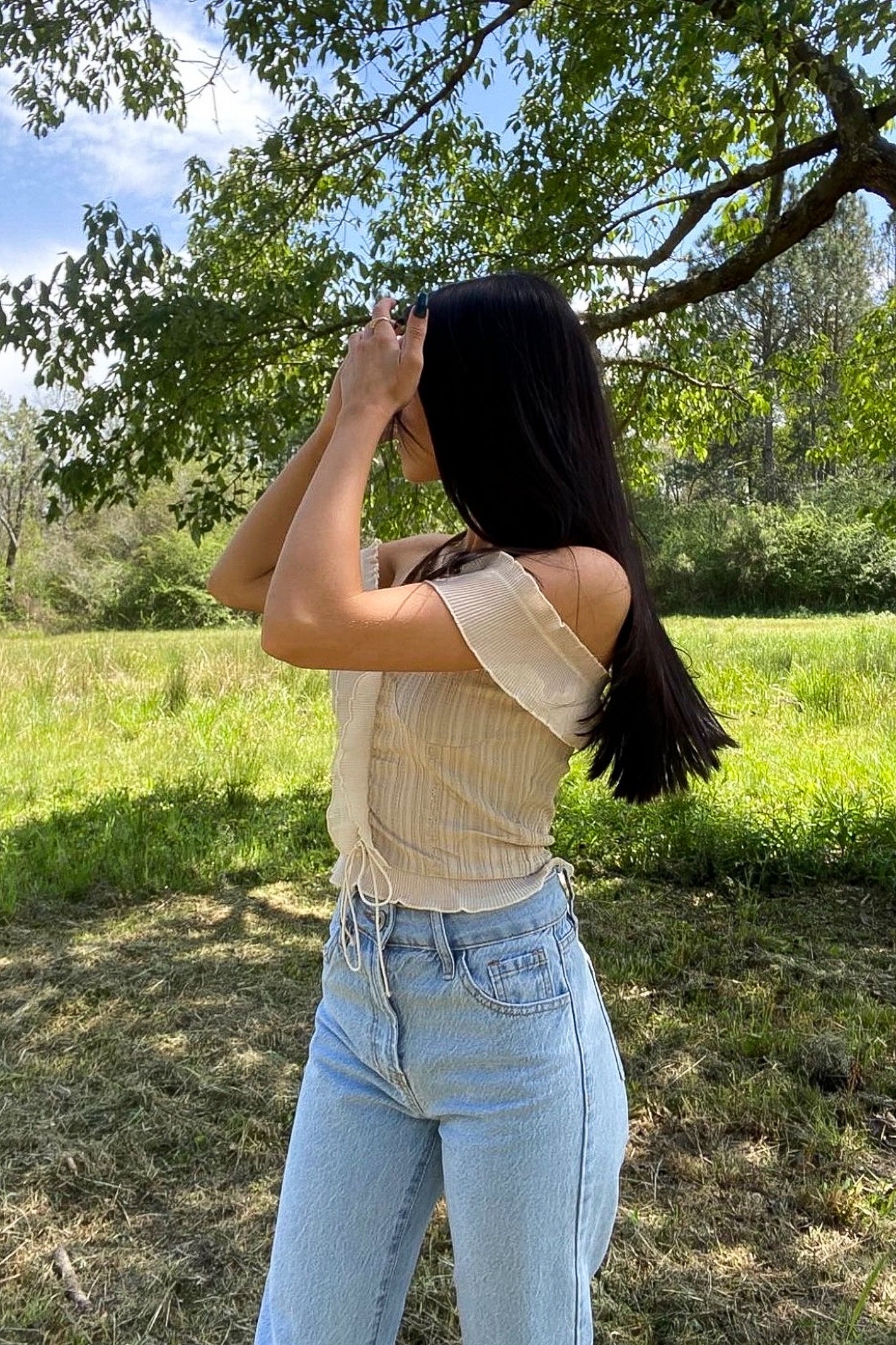 Cream Ruffle Cami