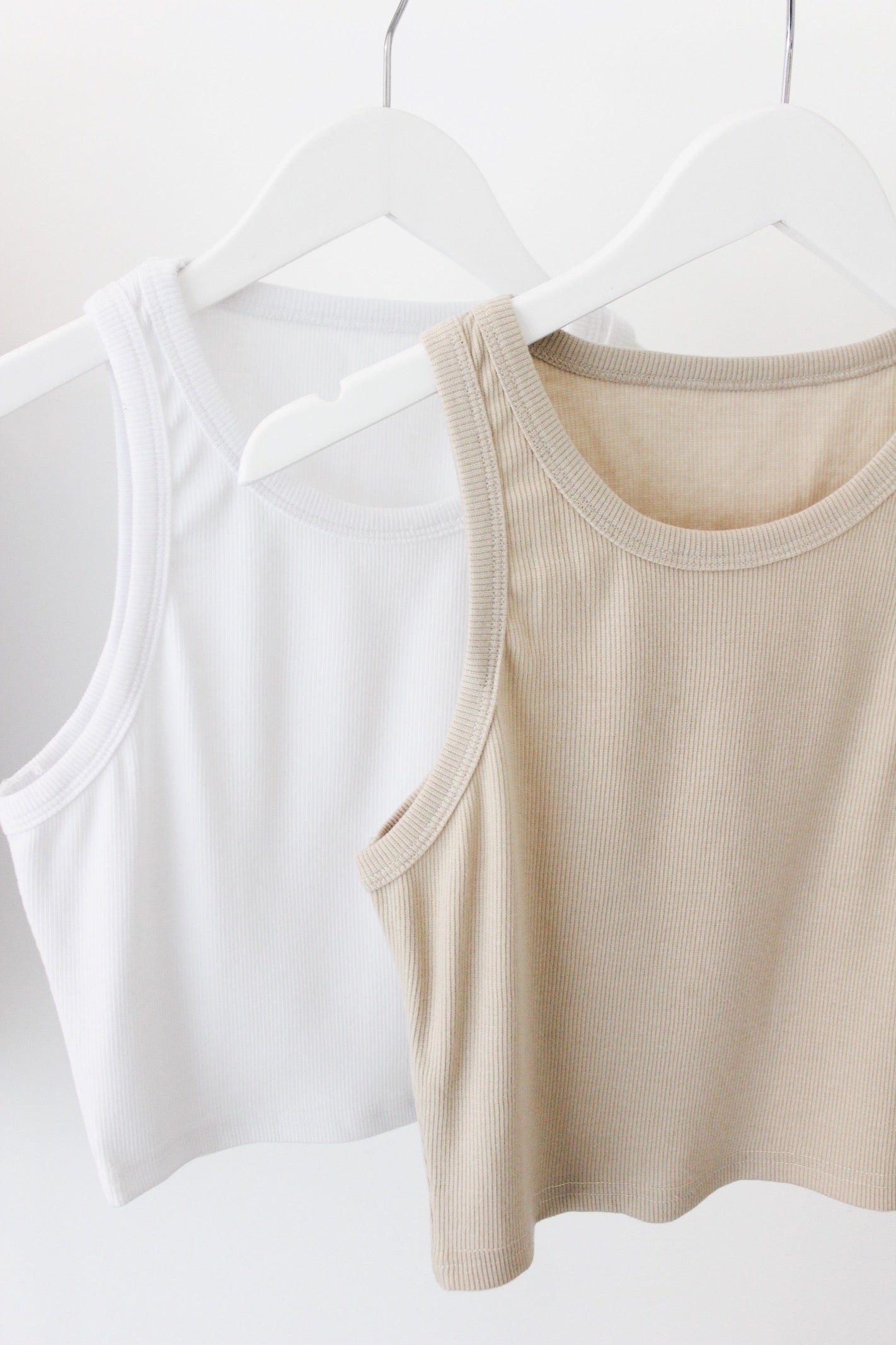 beige ribbed tank