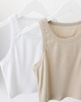 beige ribbed tank