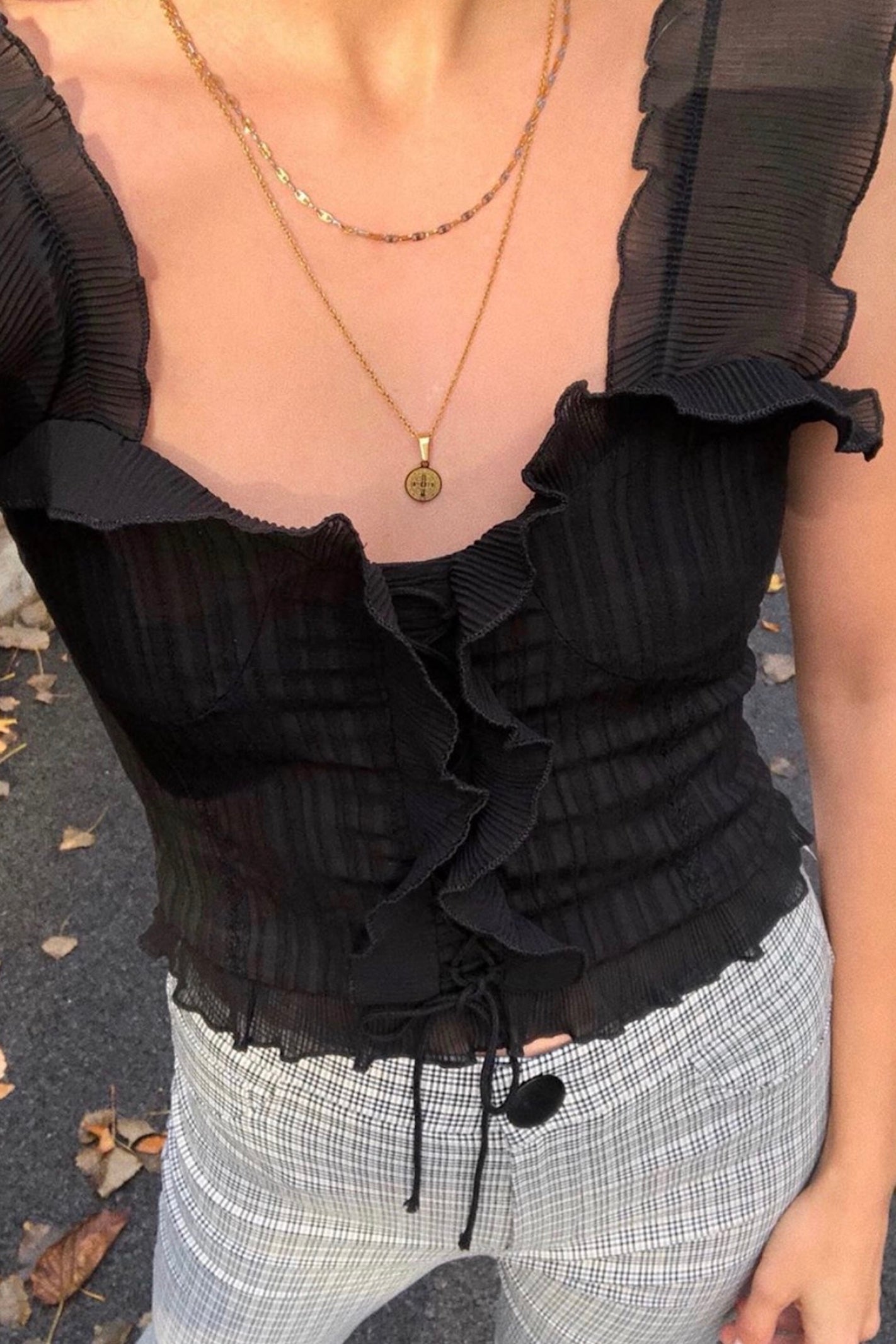 Black Ruffle Cami