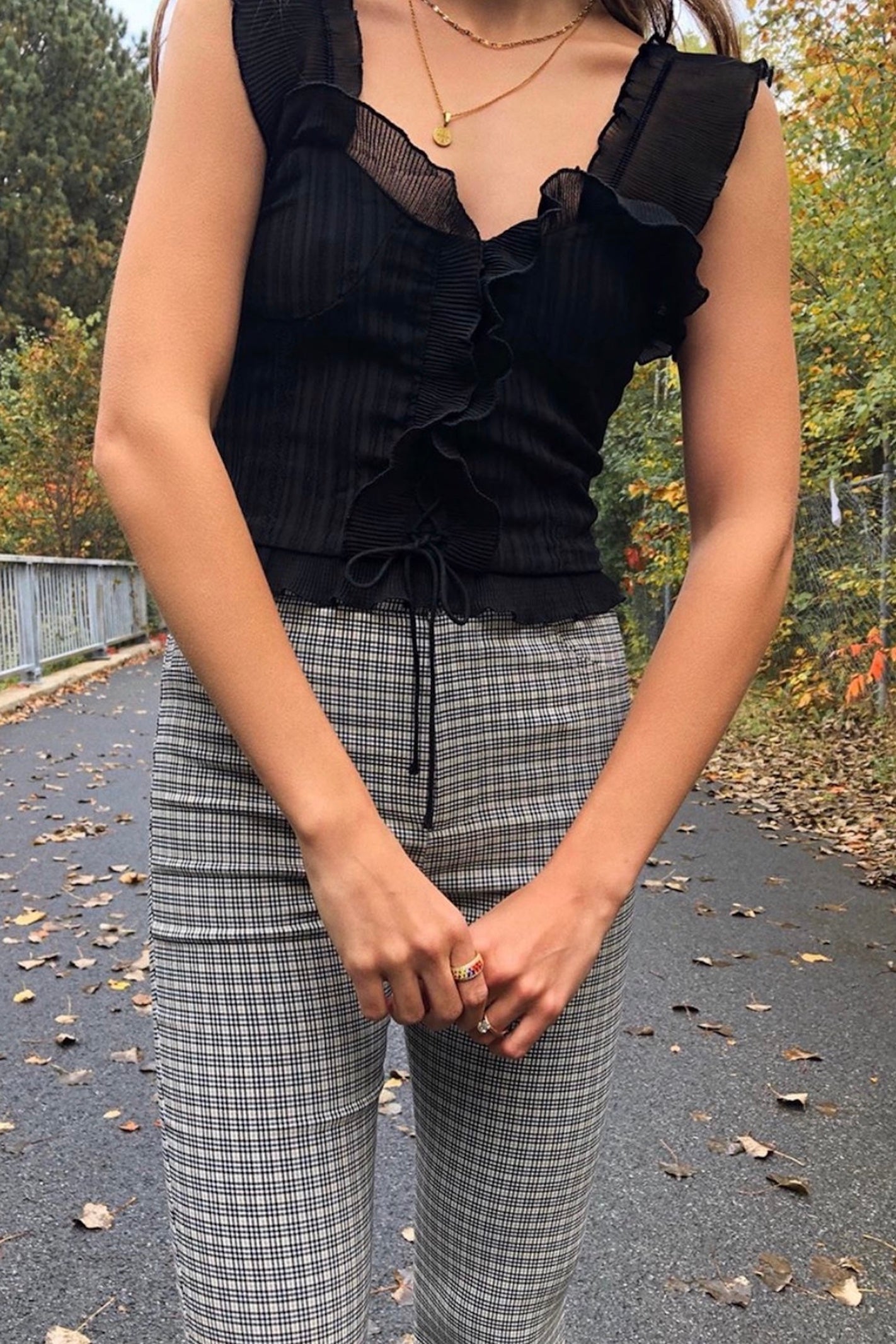 Black Ruffle Cami