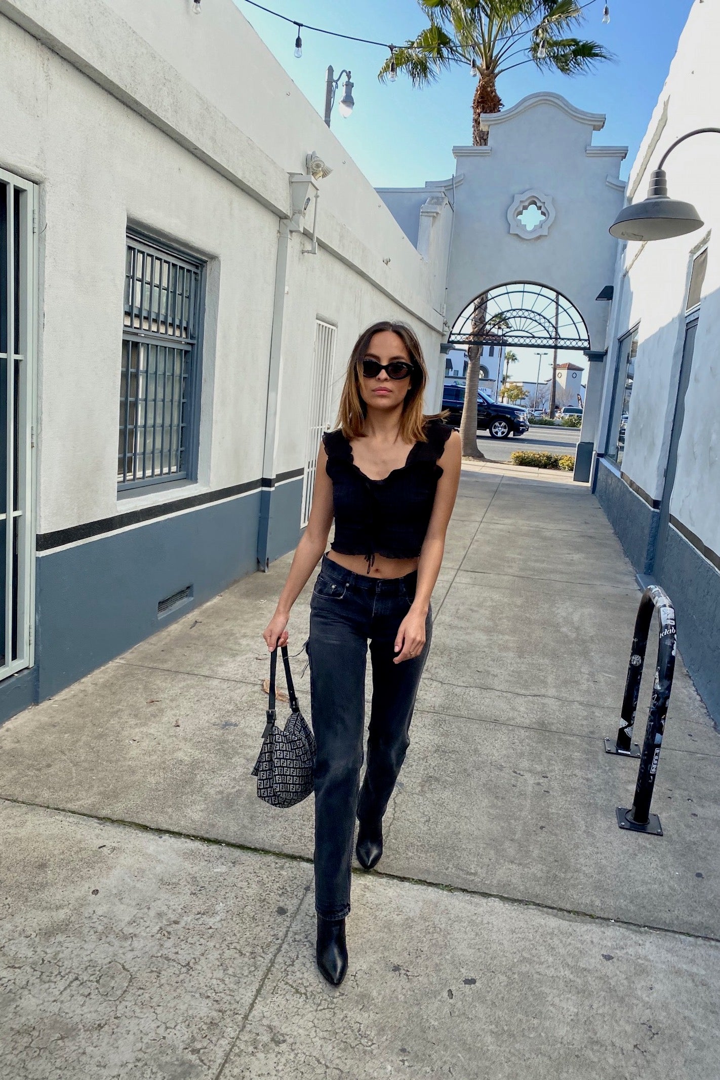 Black Ruffle Cami