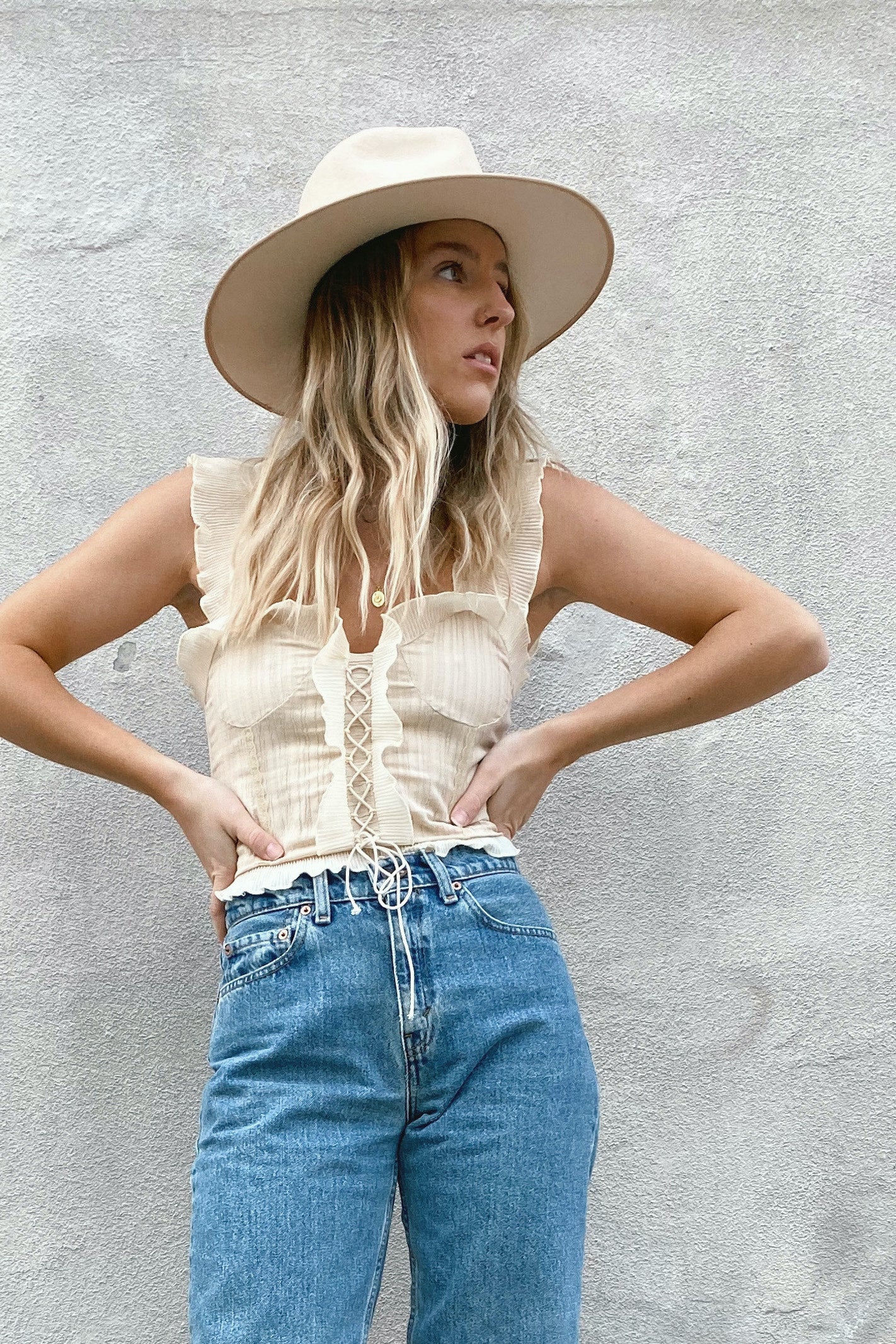 Cream Ruffle Cami