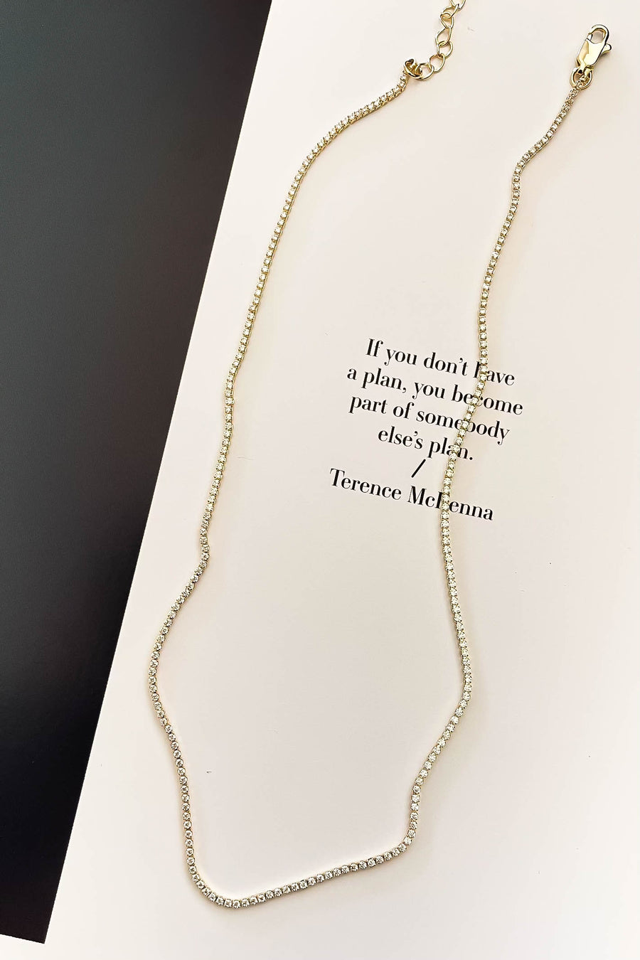 gold tennis necklace