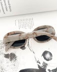 Grey Oval Sunglasses