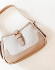 Beige Leather Shoulder Bag