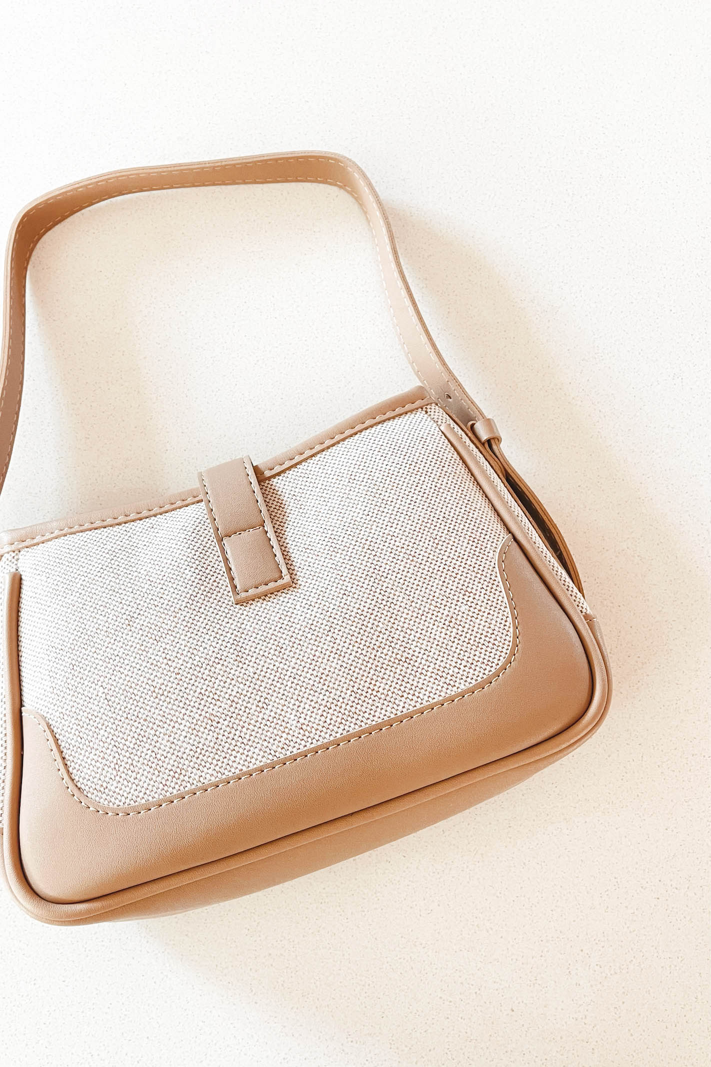 Beige Leather Shoulder Bag